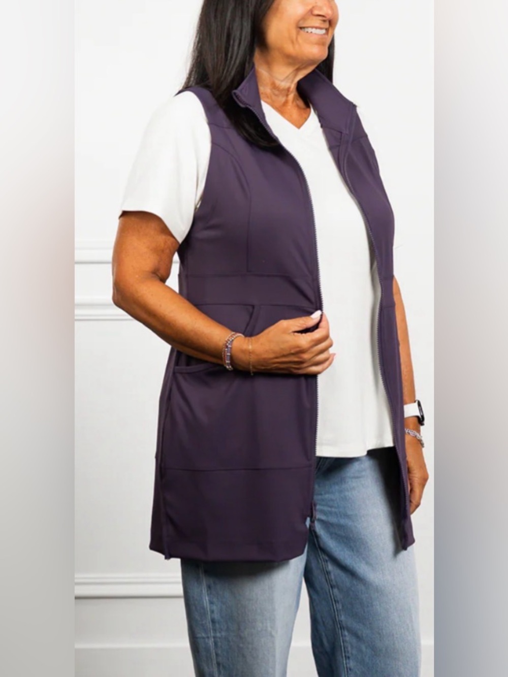Any Age Activewear Carefree Long Vest Purple 2XL NWT IN PACKAGE